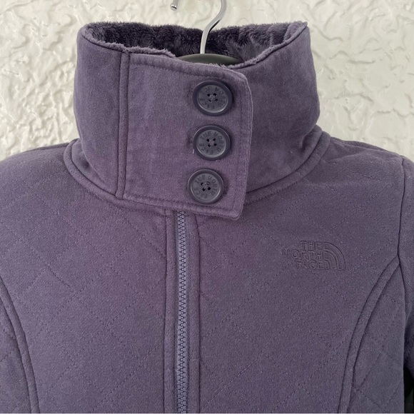 The North Face Caroluna Quilted Fleece Full Zip Jacket Purple Women's Medium - Picture 4 of 9